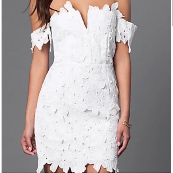 Luxxel | Dresses | Nwt Luxxel White Lace Off The Shoulder Dress Size Small  | Poshmark